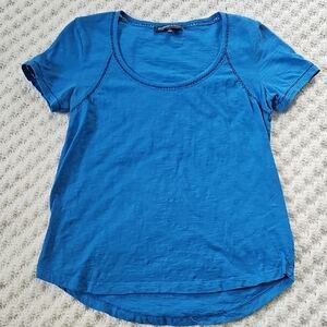 Women's Blue Scoop Neck Top